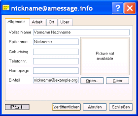 Psi:Konto - Visitenkarte bearbeiten