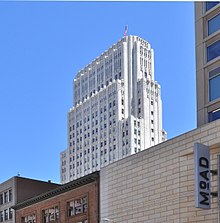 140 New Montgomery Street (PacBell Building) seen from Mission Street - cropped, perspective transformed.jpg