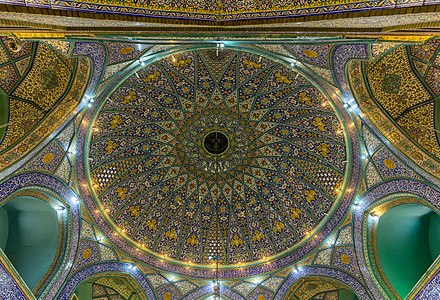 Interior view of the Shah Mosque, renamed to Imam Mosque, after the 1979 Iranian Revolution, located in the northern section of the Grand Bazaar in Tehran, Iran.