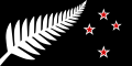 NZ flag design Silver Fern (Black with Red Stars) by Kyle Lockwood.svg