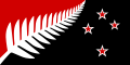 NZ flag design Silver Fern (Black, White & Red) by Kyle Lockwood.svg