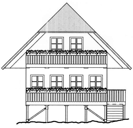 Rustikales Single-Haus mit innovativem Bausystem, Sdseite